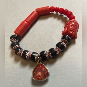 Buddha Red and Black Bracelet